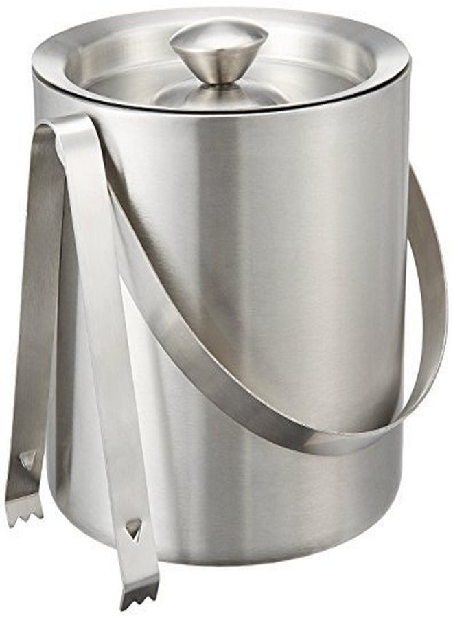 Abrazo Stainless Steel Double-Wall Insulated Ice Bucket with Ice Tong | Keeps Ice Cold for 6 Hrs | 1750 ml (Silver) - Image 1